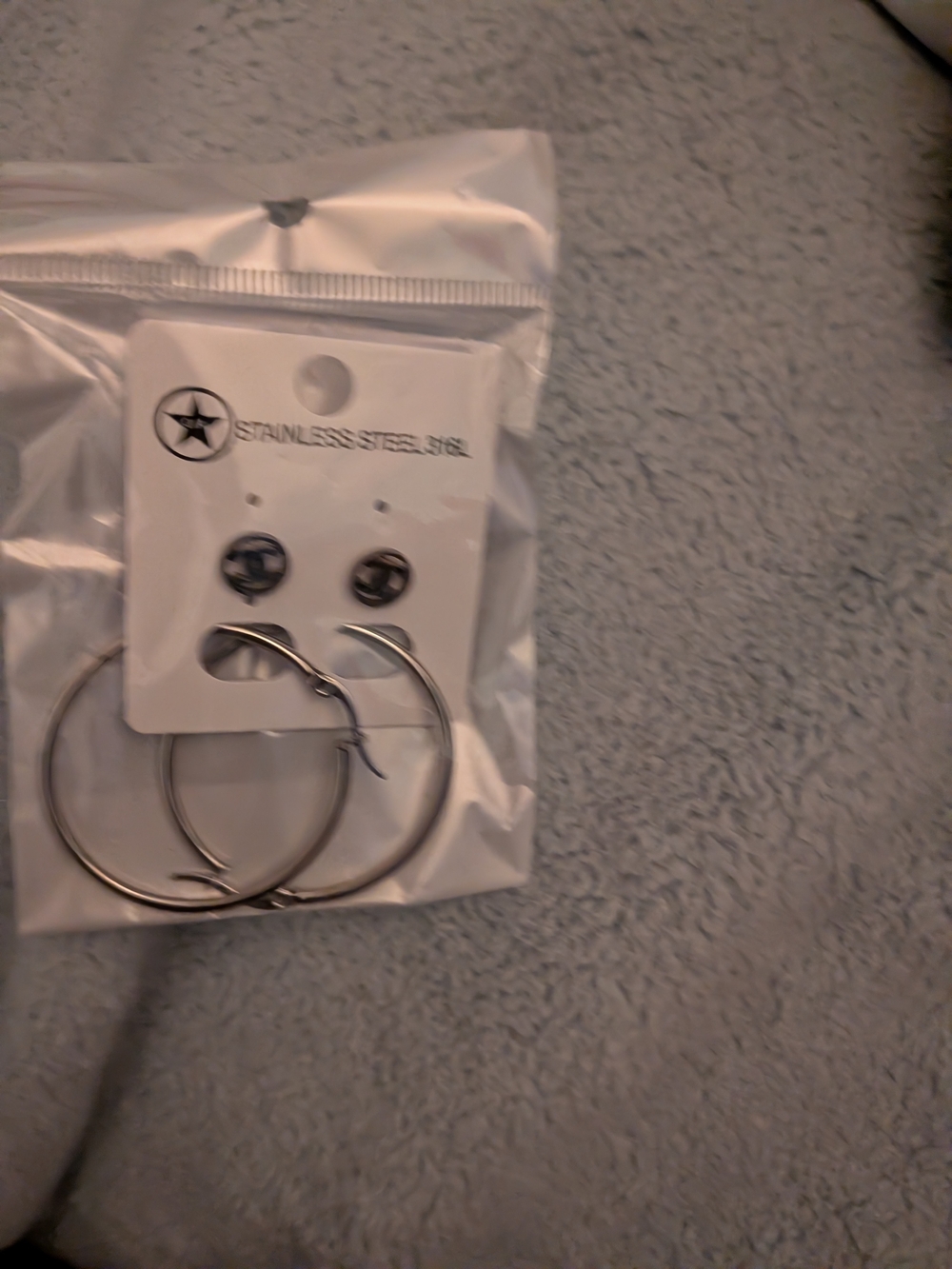 Stainless Steel Hoop & Stud Earring Set in Silver
